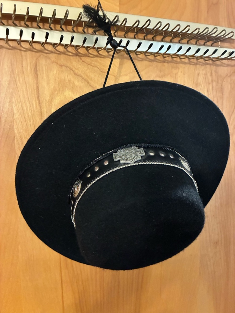 Vintage Harley-Davidson Black Felt Cowboy Hat with Logo Patch Made in USA
